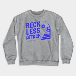 Reckless Attack Podcast Main Logo Dark Blue Crewneck Sweatshirt